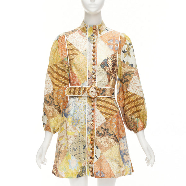 Women's Zimmermann Brightside Linen Patchwork Dress