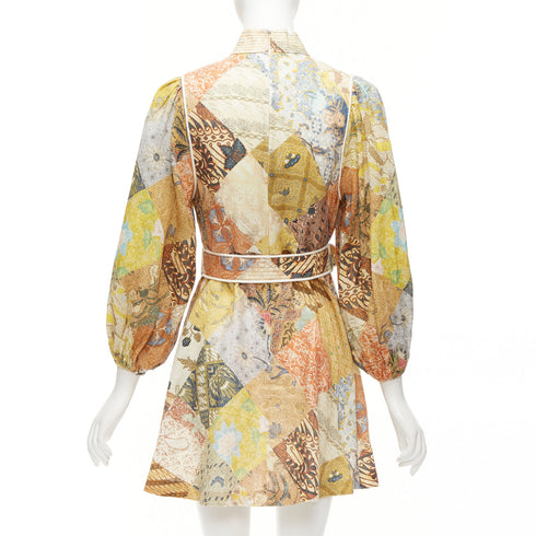 Women's Zimmermann Brightside Linen Patchwork Dress