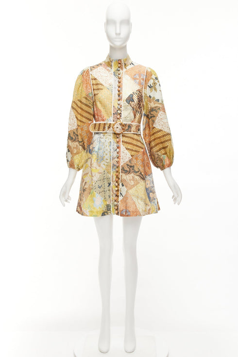 Women's Zimmermann Brightside Linen Patchwork Dress