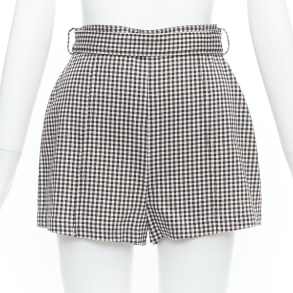Women's Zimmermann Gingham Print High Waisted Shorts