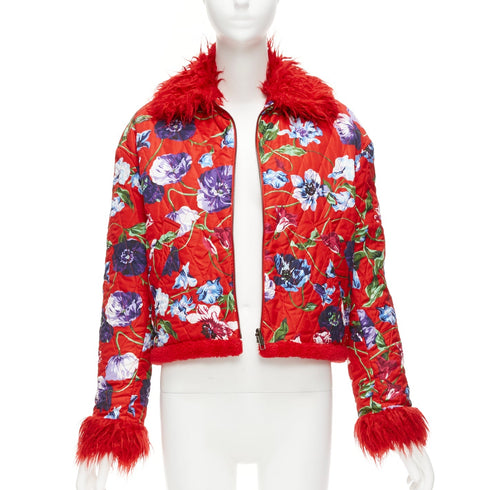 Women's Kenzo Reversible Floral Faux Fur Jacket