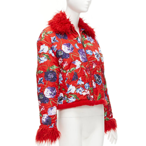 Women's Kenzo Reversible Floral Faux Fur Jacket