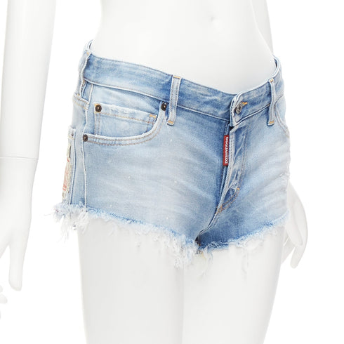 Women's Dsquared2 Distressed Denim Booty Shorts