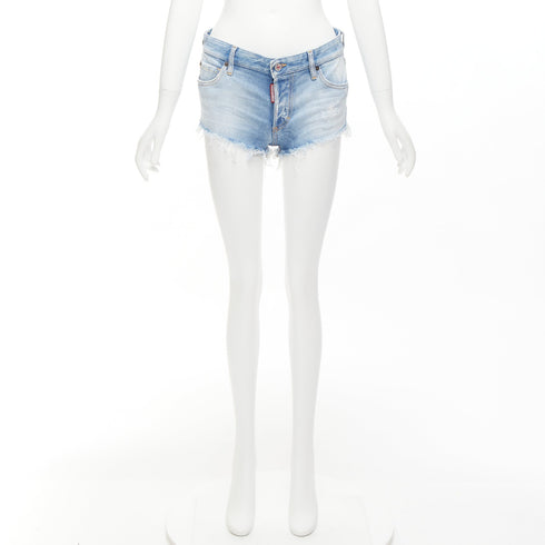 Women's Dsquared2 Distressed Denim Booty Shorts