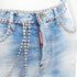 Women's Dsquared2 Denim Crystal Chain Mini Skirt