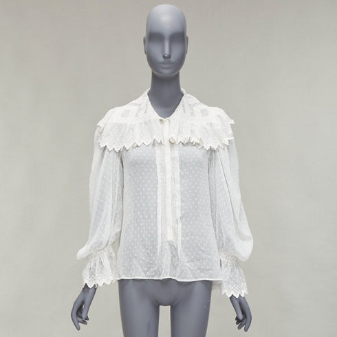 Women's Etro Plisse Ruffle Collar Blouse