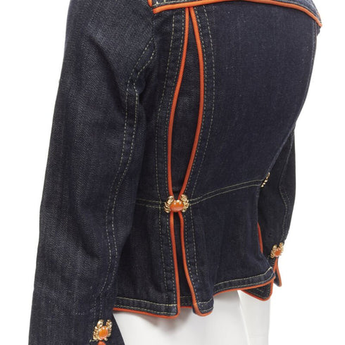 Women's Dsquared2 Crab Denim Cropped Jacket