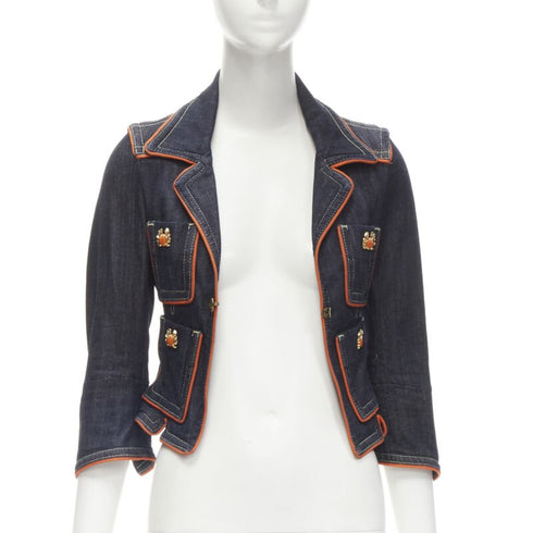 Women's Dsquared2 Crab Denim Cropped Jacket