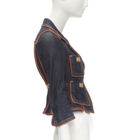 Women's Dsquared2 Crab Denim Cropped Jacket