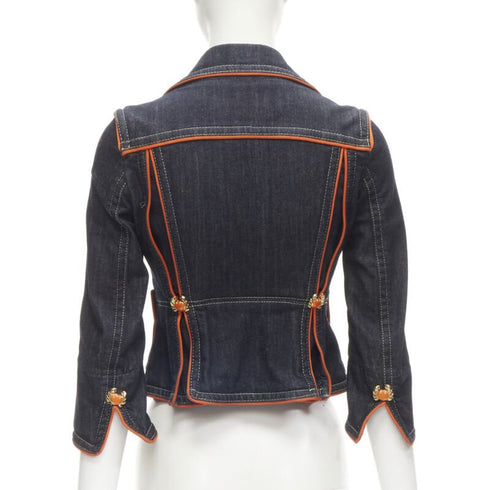 Women's Dsquared2 Crab Denim Cropped Jacket