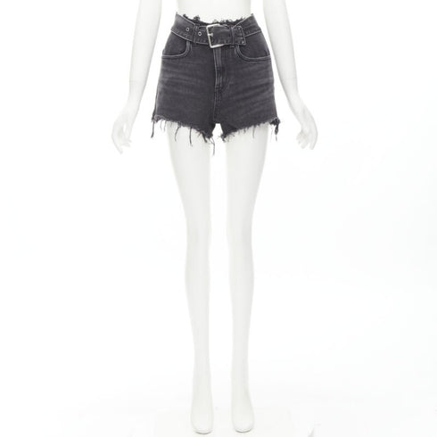 Women's Alexander Wang Denim Buckle Frayed Shorts