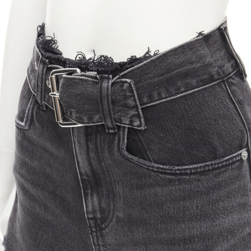 Women's Alexander Wang Denim Buckle Frayed Shorts