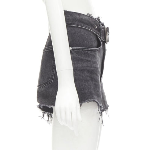 Women's Alexander Wang Denim Buckle Frayed Shorts