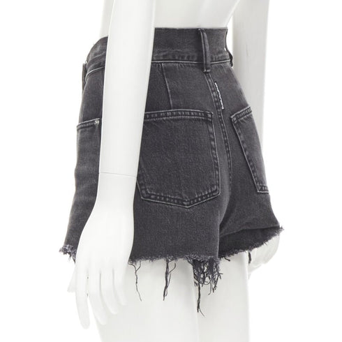 Women's Alexander Wang Denim Buckle Frayed Shorts