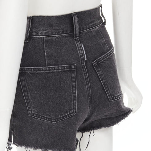 Women's Alexander Wang Denim Buckle Frayed Shorts