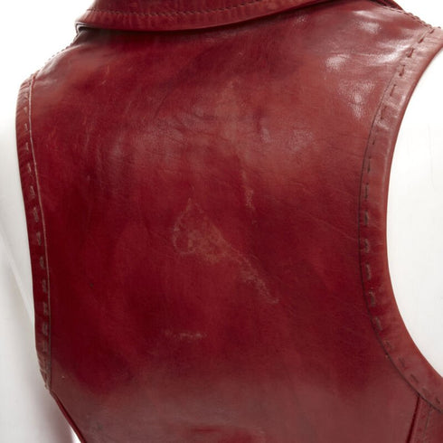 Women's Dsquared2 Distressed Leather Crop Vest