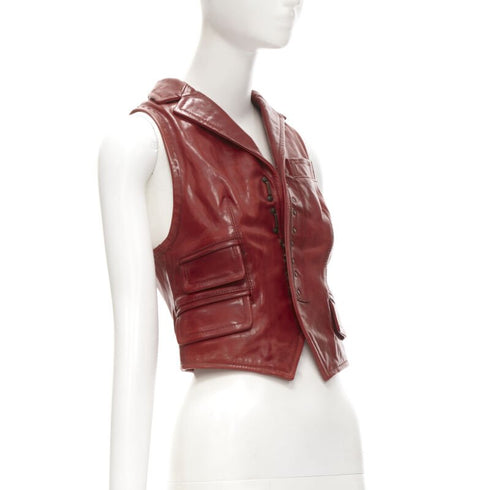 Women's Dsquared2 Distressed Leather Crop Vest