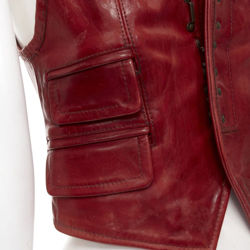 Women's Dsquared2 Distressed Leather Crop Vest