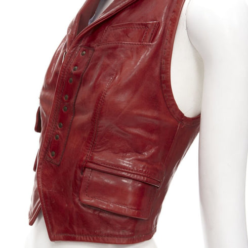 Women's Dsquared2 Distressed Leather Crop Vest