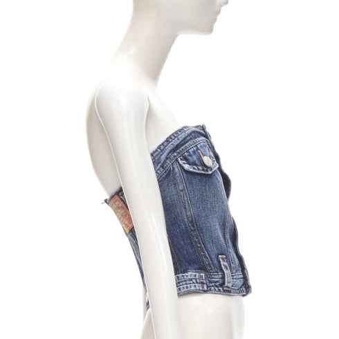 Women's Dsquared2 Denim Boned Corset Bustier Top