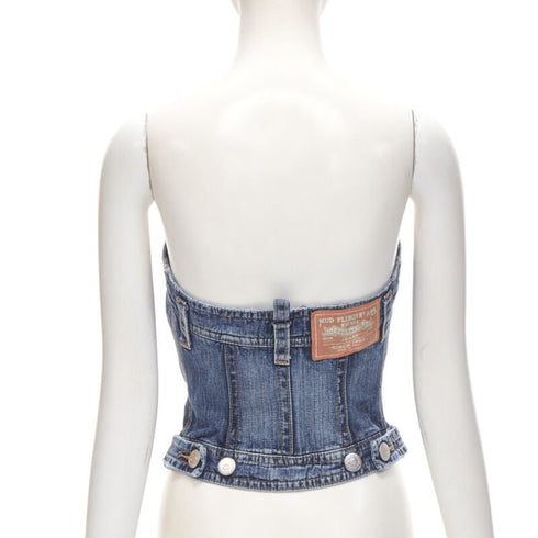 Women's Dsquared2 Denim Boned Corset Bustier Top