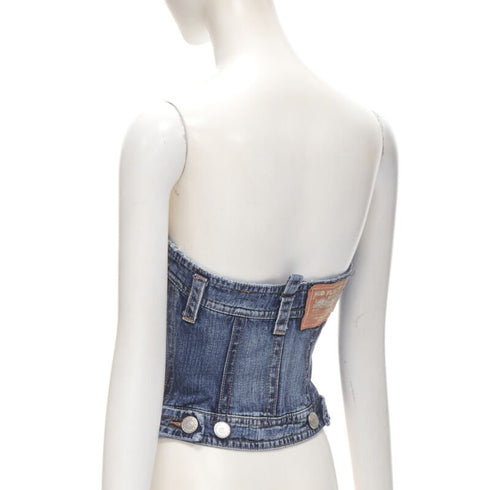 Women's Dsquared2 Denim Boned Corset Bustier Top