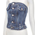 Women's Dsquared2 Denim Boned Corset Bustier Top
