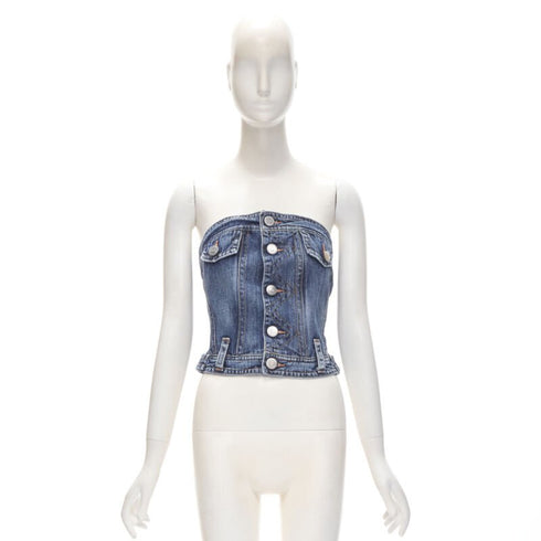 Women's Dsquared2 Denim Boned Corset Bustier Top