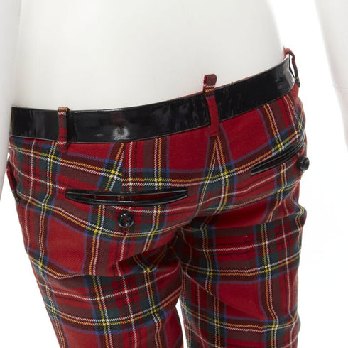 Women's Dsquared2 Punk Plaid Patent Cropped Pants