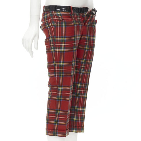 Women's Dsquared2 Punk Plaid Patent Cropped Pants