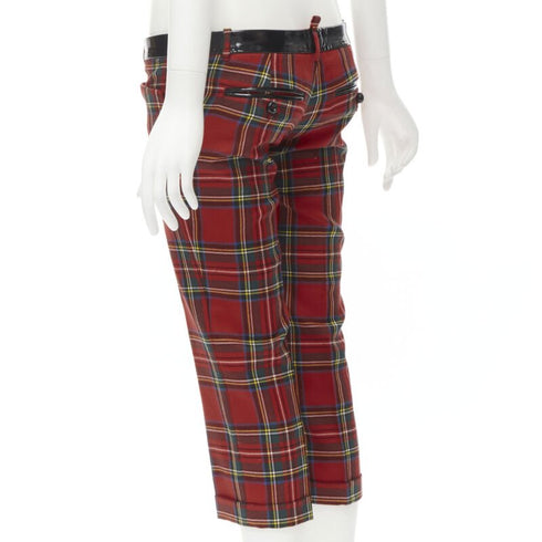 Women's Dsquared2 Punk Plaid Patent Cropped Pants