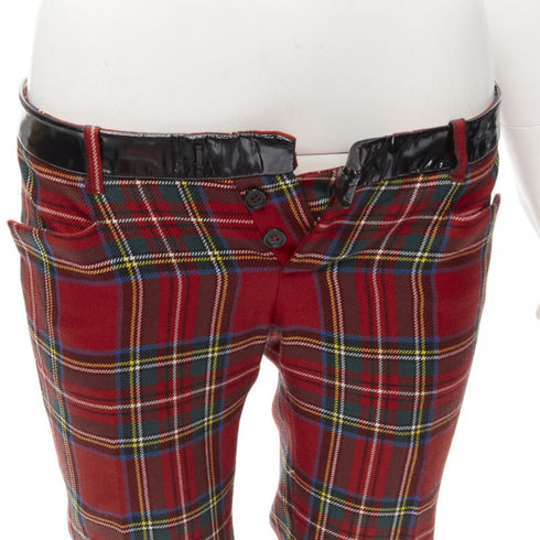Women's Dsquared2 Punk Plaid Patent Cropped Pants