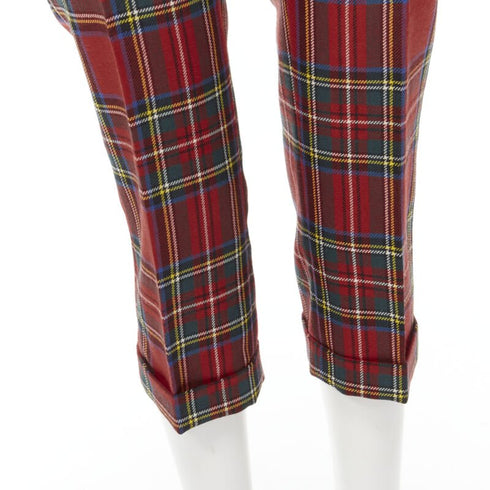 Women's Dsquared2 Punk Plaid Patent Cropped Pants