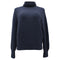 Women's Brunello Cucinelli Ribbed-Knit Rolled Neck Sweater in Navy Blue Cashmere