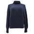 Women's Brunello Cucinelli Ribbed-Knit Rolled Neck Sweater in Navy Blue Cashmere