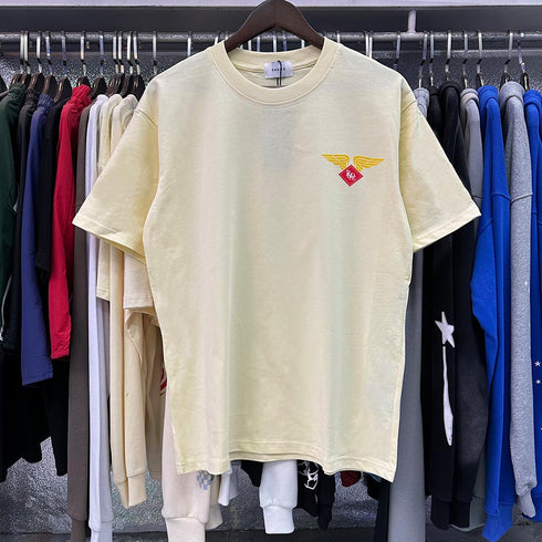 Rhude T-shirts World Map Printed Cotton Casual Short Sleeves Men and Women