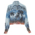 Women's Amiri Palm Tree Sunset airbrush distressed denim jacket