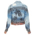 Women's Amiri Palm Tree Sunset airbrush distressed denim jacket