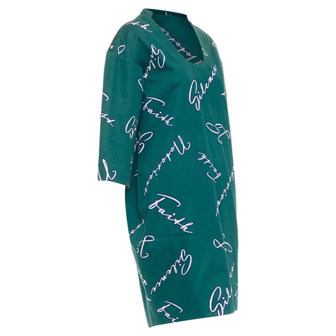 Women's Jil Sander cotton italic words graphic print dress