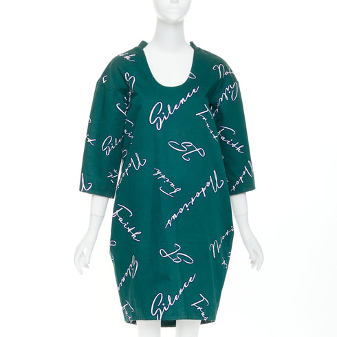 Women's Jil Sander cotton italic words graphic print dress