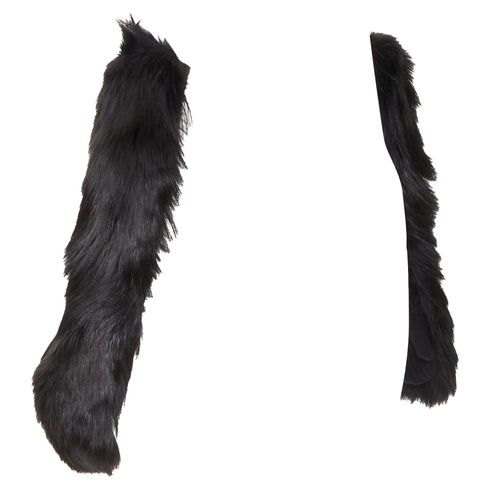 Balenciaga genuine fur chunky wool ribbed opera gloves