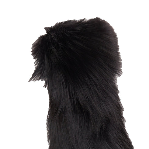 Balenciaga genuine fur chunky wool ribbed opera gloves