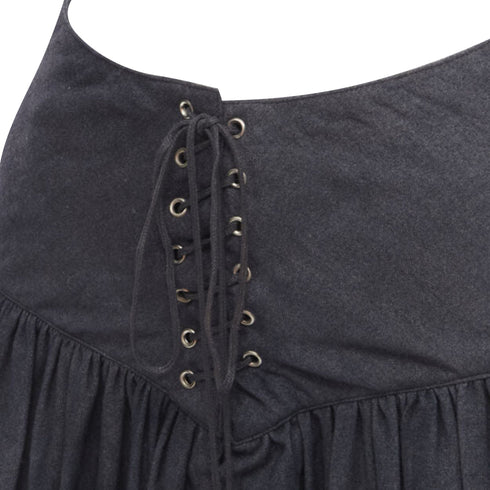 Women's Comme des Garcons grey wool corset lace tiered skirt