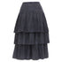Women's Comme des Garcons grey wool corset lace tiered skirt
