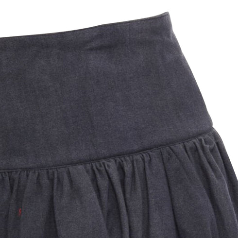 Women's Comme des Garcons grey wool corset lace tiered skirt