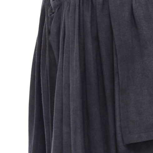 Women's Comme des Garcons grey wool corset lace tiered skirt
