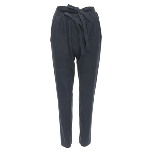 Women's Comme des Garcons double bow tie waist slim leg pants