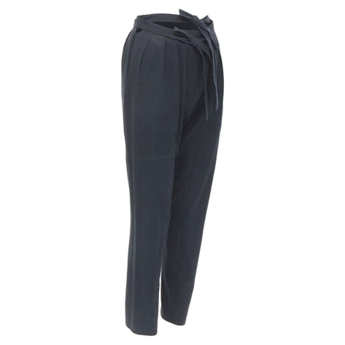 Women's Comme des Garcons double bow tie waist slim leg pants