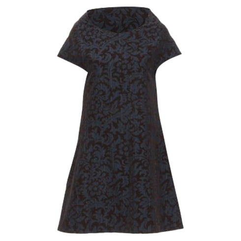 Women's Comme des Garcons pinstripe floral devore A line dress