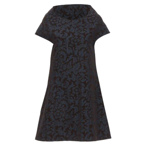 Women's Comme des Garcons pinstripe floral devore A line dress